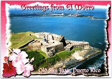 VINTAGE POSTCARD CONTINENTAL SIZE GREETINGS FROM OLD SAN JUAN PUERTO RICO