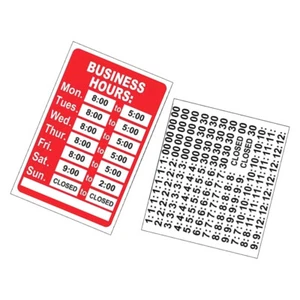 2 Pcs Business Hours Sticker Sign Waterproof Open and Closed Stickers Office - Picture 1 of 12