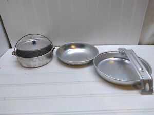 Boy Girl Scouts Mess Kit Outdoor Aluminum Camping Nesting Cookware Set no cup