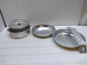 Boy Girl Scouts Mess Kit Outdoor Aluminum Camping Nesting Cookware Set no cup - Picture 1 of 2