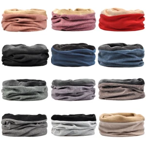 Unisex Men Elastic Stretchy Hat Multi-Use Neck Wrap Scarf Hats Velvet Warm Cap - Picture 1 of 13