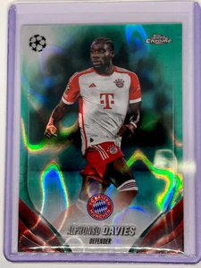 2023-24 Topps Chrome UEFA Alphonso Davies Jade Green #4 Bayern Munich - Picture 1 of 1
