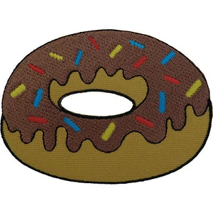 Parche de rosquilla bordado de chocolate rosquilla coser/hierro en insignia bordado de alimentos - Imagen 1 de 1
