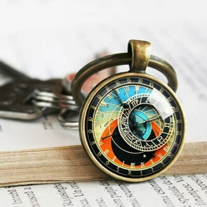 Portachiavi orologio astronomico, portachiavi orologio Praga, portachiavi Praga, ciondolo anello - Foto 1 di 5