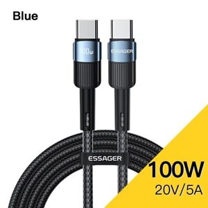 Essager  100W 5A PD Type C to Type C Braided Cable Fast Charge Data