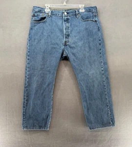 Vintage Levis 501 Jeans Mens 40x26 (hemmed) Button Fly Blue Denim USA 1983 - Picture 1 of 12