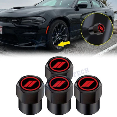 Red Car Wheel Tire Air Valve Cap Stem Dust Cover For Dodge Charger Hornet Dart - Image 1 of 4