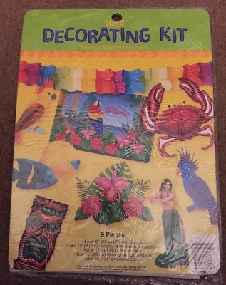 Kit de decoración tropical Luau 9 piezas Foto 1 de 4