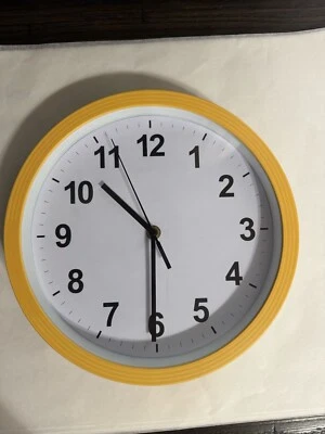 10" Faux Wood Plastic Wall Clock - Image 1 of 4