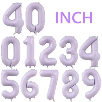Globos de papel aluminio número gigante púrpura pastel crema 40 pulgadas fiesta de cumpleaños globo Foto 1 de 4