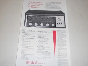 Preamplificador estéreo de tubo McIntosh 1959 folleto C20 2 piezas, especificaciones/información/artículo - Imagen 1 de 1