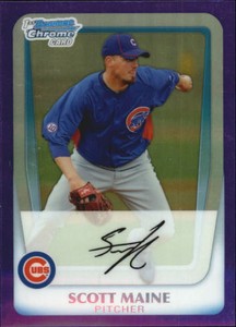 2011 Bowman Chrome Prospects Purple Refractors Card #BCP206 Scott Maine/799