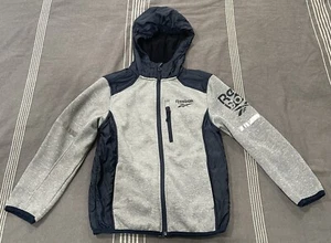 Reebok Boy’s Size Small (8) Zip Up Activewear Jacket Hooded Blue & Gray - Picture 1 of 9