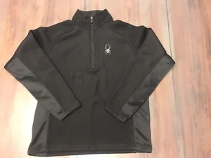 EXCELLENT CONDITION SPYDER Half-Zip Sweater Men Sz M Black $99 New - Picture 1 of 3