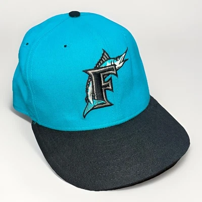 Винтажная шерстяная кепка Florida Marlins New Era 59FIF размер 7 1/4 США - Изображение 1 из 4