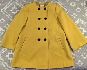Principles - Ben de Lisi Womens UK12 Petite Mustard Collarless Coat Jacket Lined - Picture 1 of 20