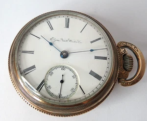 RELOJ BOLSILLO ANTIGUO 1887 PARA HOMBRE ELGIN TRAIN AÑOS 18 JUEGO DE PALANCA TONO DORADO 54 MM FUNCIONANDO - Imagen 1 de 13