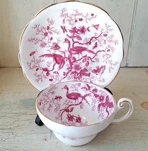 Vintage Coalport Cairo Rosa Weiß Porzellan Tasse & Untertasse - Bild 1 von 9