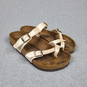 Birkenstock Womens Mayari Sandals Birko-Flor Toe Loop Size 39 US Women's 8 Cream - Picture 1 of 11