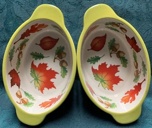 Temptation by Tara Seasonal Autumn 16oz Oval Casserole Set of 2 (5 1/8 x 2 3/8") - Picture 1 of 9
