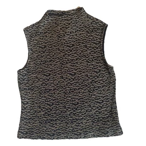 St. John Top Sleeveless Medium NWT Animal Print Camel Black Zip Closure $355 - Picture 1 of 12