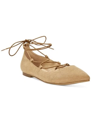 CHINESE LAUNDRY Mujer Beige Envoltura al Tobillo Sin Fin Verano Puntera Gamuza Zapatos Planos 7.5 Foto 1 de 3