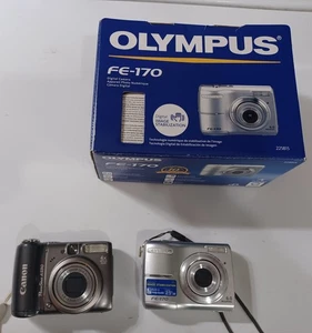 2 Digital Cameras Broken For Parts Or Repair Canon, Olympus - Picture 1 of 14