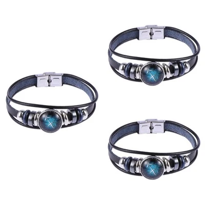  Set of 3 Herrenmanschettenarmbänder Armband Für Männer Und Jungen - Bild 1 von 4