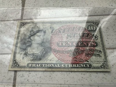 1863 United States 10 Cent Fourth Issue Fractional Currency Note - Image 1 of 2