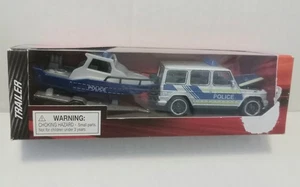Mercedes-Benz AMG G63 Wagon & Boat Trailer - Majorette 1:64 - Police Truck Set - Picture 1 of 4