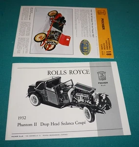 1932 Rolls Royce Phantom II Sedanca Coupe Pocher 1/8 Instructions Catalog Etc - Picture 1 of 1