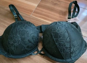 NWT Victorias Secret Bombshell add 2 cups padded push up bra Green Lace 34A - Picture 1 of 5