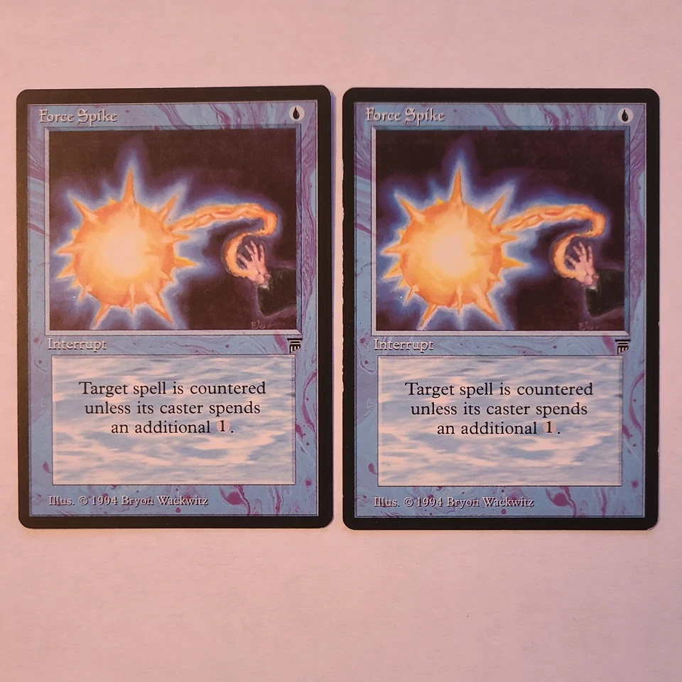 Magic The Gathering - 2x Force Spike - MTG -Legends - Blue - Interrupt  - Image 1 of 1