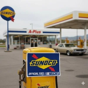 Lotto 2 adesivi decalcomania SUNOCO carburante ufficiale della NASCAR gasolio corse memorabilia - Foto 1 di 3