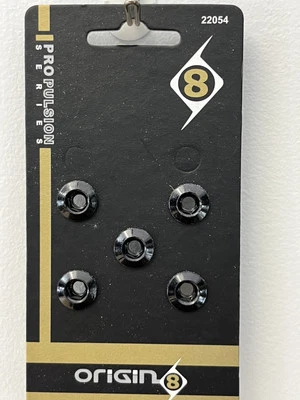 Chainring Sprocket Bolt Set Origin8 Single Chainring Set of 5 Steel Black NEW - Image 1 of 2