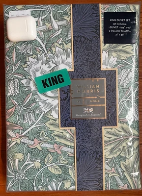 William Morris Honeysuckle Tulip Duvet Cover SET 100% Cotton Percale KING Floral - Image 1 of 3