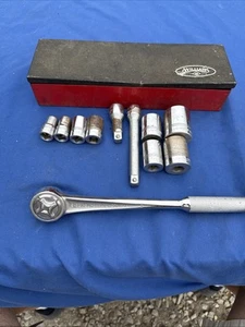 Vintage J.H. Williams 1/2” Drive S-52 Ratchet Sockets with Case - Bild 1 von 16