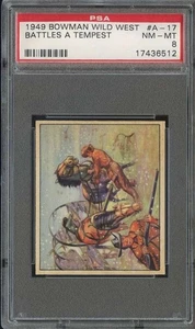 1949 BOWMAN WILD WEST PICTURE CARD GUM R701-19 #A-17 BATTLING A TEMPEST *DS15250 - Picture 1 of 2