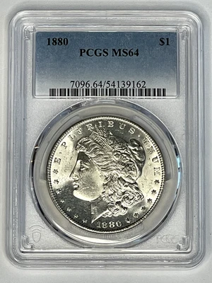 1880 Morgan Silver Dollar $1 PCGS MS64 ~ Blazer! - Image 1 of 2