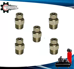 5 Valvole di Scarico Serbatoio Compressore Aria / Vite Pollice Petcock Tappi di Scarico 1/4" MNPT - Foto 1 di 6
