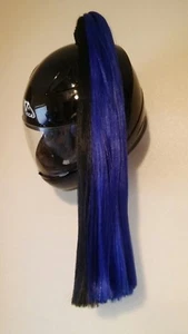  Helmet Ponytail ....  Motorcycle, Bike, .Helmet Hair  24" ea.   BLUE & BLACK  - Picture 1 of 7