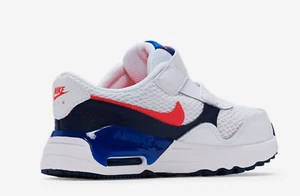 Toddler NIKE AIR Max SYSTM (TD) SHOES White / blue / crimson SZ 5.0TD - 10.0TD - Picture 1 of 5