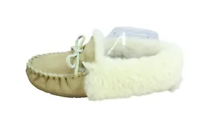 LL Bean Women's Brown Suede Wicked Good Shearling Lined Moccasin Slippers Sz 9 M - Bild 1 von 9