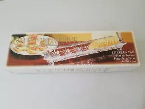 Fifth Avenue Crystal Portico 12" Footed Glass Cracker Dish MINT New in Box - Picture 1 of 4