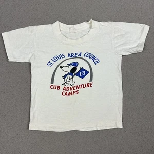 Vintage 60s Souvenir Shirt Cub Adventure Camp Kids USA Rare Boy Scouts Snoopy - Picture 1 of 5