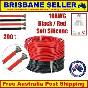 Silicone Cable Wire Super Soft 10 metres 5 x Red and 5 x Black 600v 10AWG - Picture 1 of 5