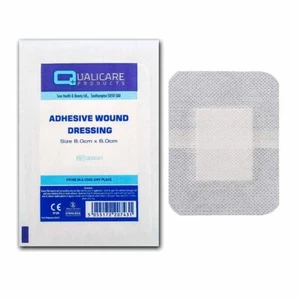 Qualicare Sterile First Aid Adhesive Wound Dressing - 8cm x 6cm - Multi Packs - Picture 1 of 2
