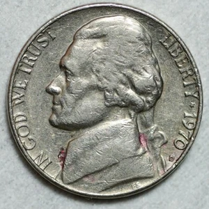 1970 D Jefferson Nickel, Small "D" - Picture 1 of 2
