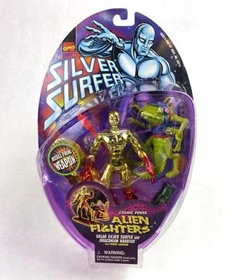 Solar Silver Surfer & Draconian Warrior Aliens Figure Figure New Toybiz 1998 - Image 1 of 2