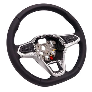Multi Function Steering Wheel Heated VW Golf 8 VIII Leather Black Seam Liquid - Picture 1 of 5